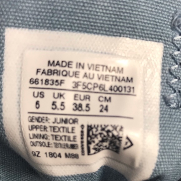 Converse Ctas OX Washed Denim Blue Silver W AUTHEN - Picture 8 of 8